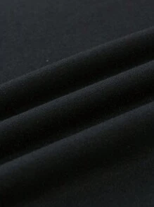 CALL OF DUTY X SHEIN Camiseta de manga corta y cuello redondo con estampado de letras casual de verano para hombre - Negro - Ver 5