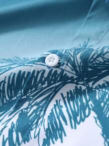 Manfinity RSRT Camisa casual de manga corta de abotonadura sencilla con estampado de palmeras para hombre - Multicolor - Ver 6