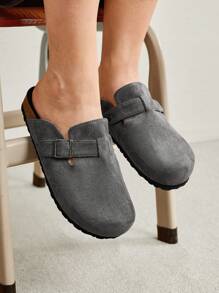 Solecia 女士舒适百搭平底凉鞋学校用品返校万圣节圣诞节秋季 - 深灰色 - 查看 9