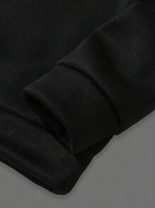 Manfinity Homme Men's Round Neck Long Sleeve Letter Print Minimal Design Sweatshirt, Casual Everyday Wear