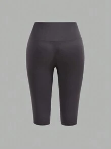 SHEIN EZwear 4pcs Plus Size Casual Solid Color Leggings, Suitable For Summer Suitable For Going Out - Multicolor - View 8