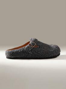 Solecia Women's Casual Buckle Design Fashion Flat Shoes For Daily Commuting For Christmas And New Year Holiday Vibe Fall And Winter Valentines - Dark Grey - View 2