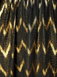 SHEIN Clasi 女士派对闪亮金箔迷你连衣裙 - 黑色 - 查看 4