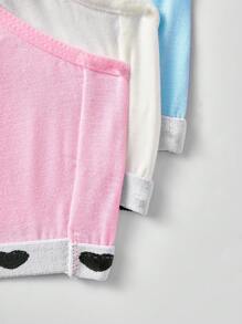 SHEIN 3pcs/Set Tween Girls Simple Comfortable Letter Print Adjustable Straps Seamless Sports Bras - Multicolor - View 3