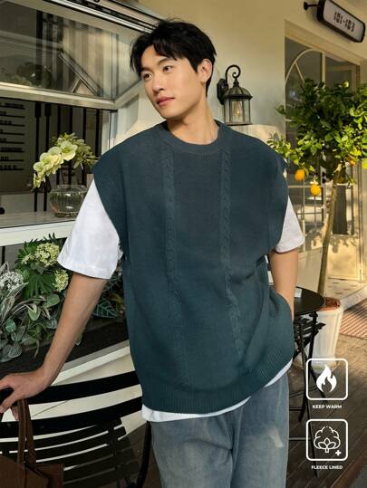 Manfinity CasualKnits 男式纯色圆领无袖休闲背心