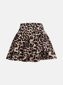 SHEIN Girlism Tween 女童休闲舒适抽绳腰部 A 字形开叉设计百搭裙子