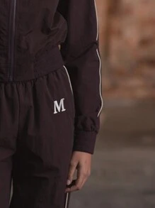 MUSERA Quần thể thao ống rộng thêu họa tiết size M, thích hợp cho kỳ nghỉ, sân bay, trang phục thường ngày mùa hè. - Cà phê nâu - Xem 5
