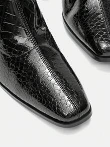 CUCCOO BIZCHIC Botas de tobillo de tacón alto de unicolor y elegante para mujer con cremallera, ideales para Año Nuevo y días festivos - Negro - Ver 5