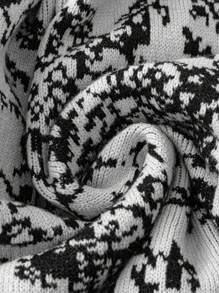 SHEIN LUNE Bộ áo len 2 món in họa tiết đơn giản màu trơn cỡ lớn cho nữ, thích hợp cho lễ Halloween, năm mới, ngày lễ tình nhân, lễ tạ ơn, giáng sinh, lễ phục sinh, ngày lễ quốc gia, tiệc đêm giao thừa - trắng - Xem 7