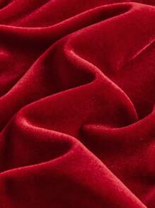 SHEIN Tween Girl Solid Color Ruffle Fashion Velvet Spaghetti Strap Dress