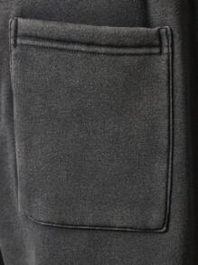 SUMWON Flared Wide Leg Sweatpants With Drawstring Waist Fall Winter Lounge Athletic Fleece Pants Casual Street Style Oversize Comfort Fit Athleisure Bottom - Grey - View 8