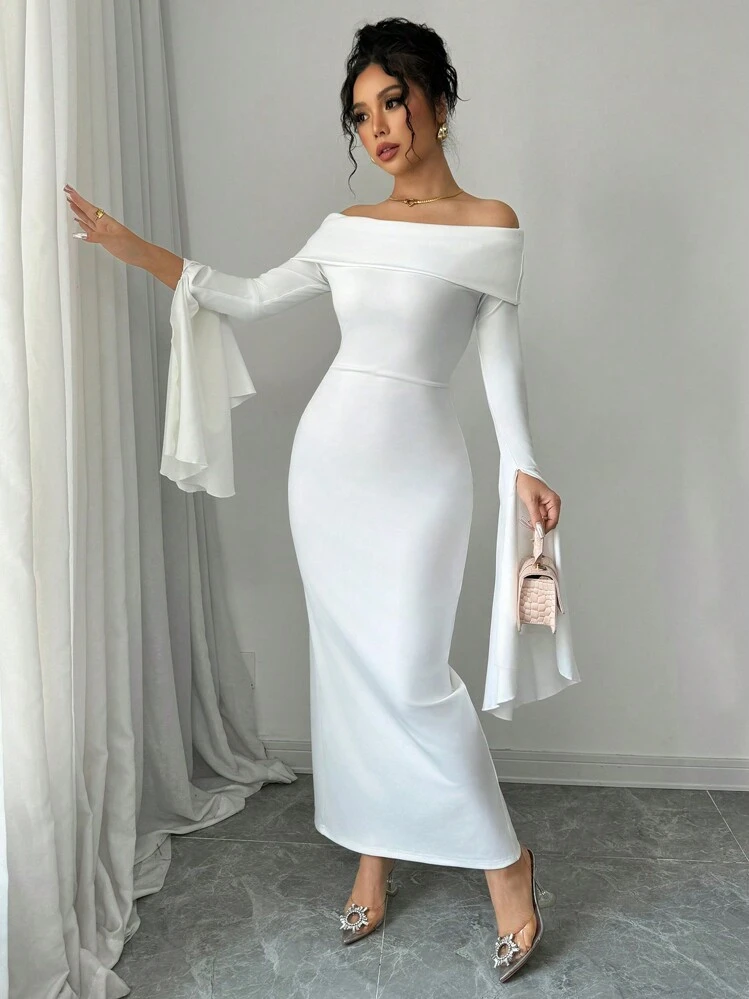 white party dress winter Fleurora New Plus Size Spring, Summer, Autumn And Winter Elegant Party White  Lace Dress Little White Dress Winter Dress Winter Dresses For Women  Christmas Dress New Year Dress New Year Women Clothes