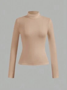 SHEIN Essnce Bộ 4 áo thun trơn cổ tròn tay dài phù hợp cho nữ, thường ngày & đa năng, mùa xuân thu, mùa đông - Nhiều màu - Xem 12