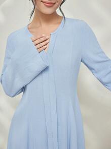 Graceveil Baju Kebaya 纯色 V 领长袖衬衫和长裙波西米亚风服装朴素