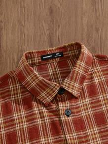 Manfinity VCAY 男士编织时尚休闲年轻格子拼布长袖衬衫