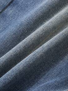 DAZY Distressed Faded Frayed Hem Pocket Straight Leg Women Jeans - Blue - View 9