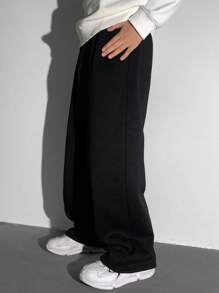 Pantalón de chándal informal 2 en 1 holgado para preadolescentes, gris con texto en inglés, cintura elástica, vintage, adecuado para primavera/verano, escuela, hogar, diario, ejercicio, fiesta de cumpleaños, salidas, todo a juego y sencillo