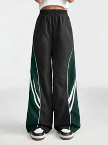 Coolane Kids Pantaloni sportivi neri ampi da ragazza pre-adolescente per l'autunno/inverno, adatti per il ritorno a scuola