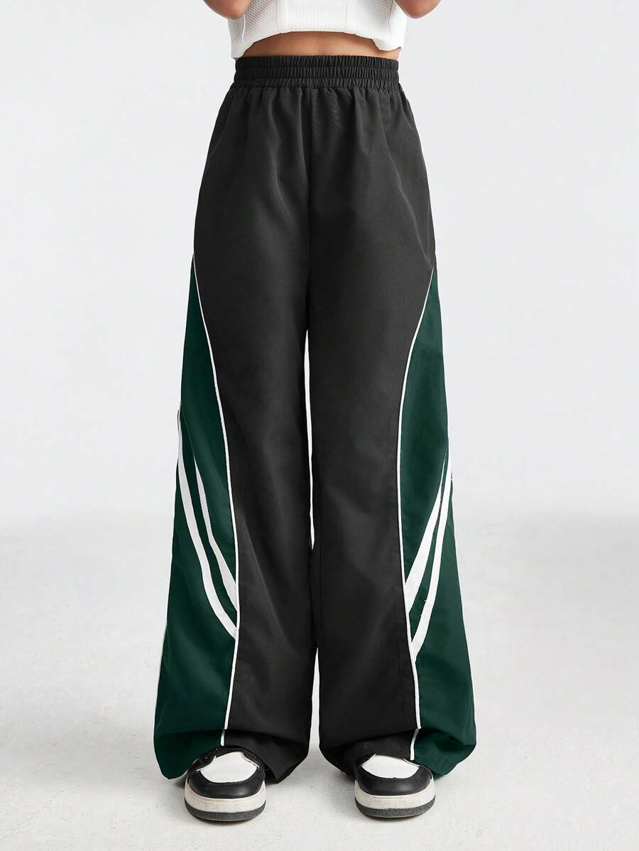 Coolane Kids Pantaloni sportivi neri ampi da ragazza pre-adolescente per l'autunno/inverno, adatti per il ritorno a scuola