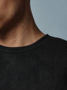 SUMWON Essential Sweatshirt Athleisure Crewneck Pullover Fall Winter Daily Wear Casual Basics Athletic Training - Black - View 5