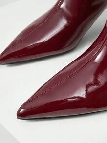 MOTF PREMIUM FRENCH TALL BOOTS, STILETTO HEEL BOOTS FOR WOMEN NEW YEAR HOLIDAY, FOR VALENTINE'S DAY, SPRING SHOES, SPRING BREAK EASTER FOR CHRISTMAS - Burgundy - View 5