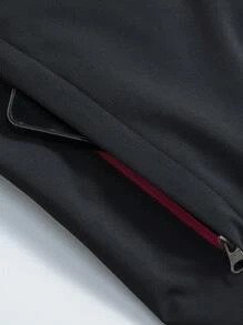 Gym Rark Chaqueta con capucha casual de hombre con cordón y bloque de color - Negro - Ver 6