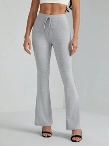 SHEIN Tall 复古风格灰色系腰喇叭腿运动裤