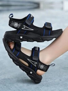 1 Pair Kids Summer Open-Toe Athletic Sandals, Boys Beach Sandals