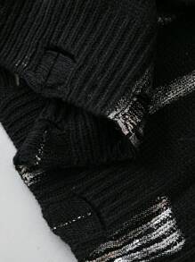 SHEIN LUNE Suéter holgado de punto a rayas y bloques de color desgastado para otoño e invierno en tallas grandes