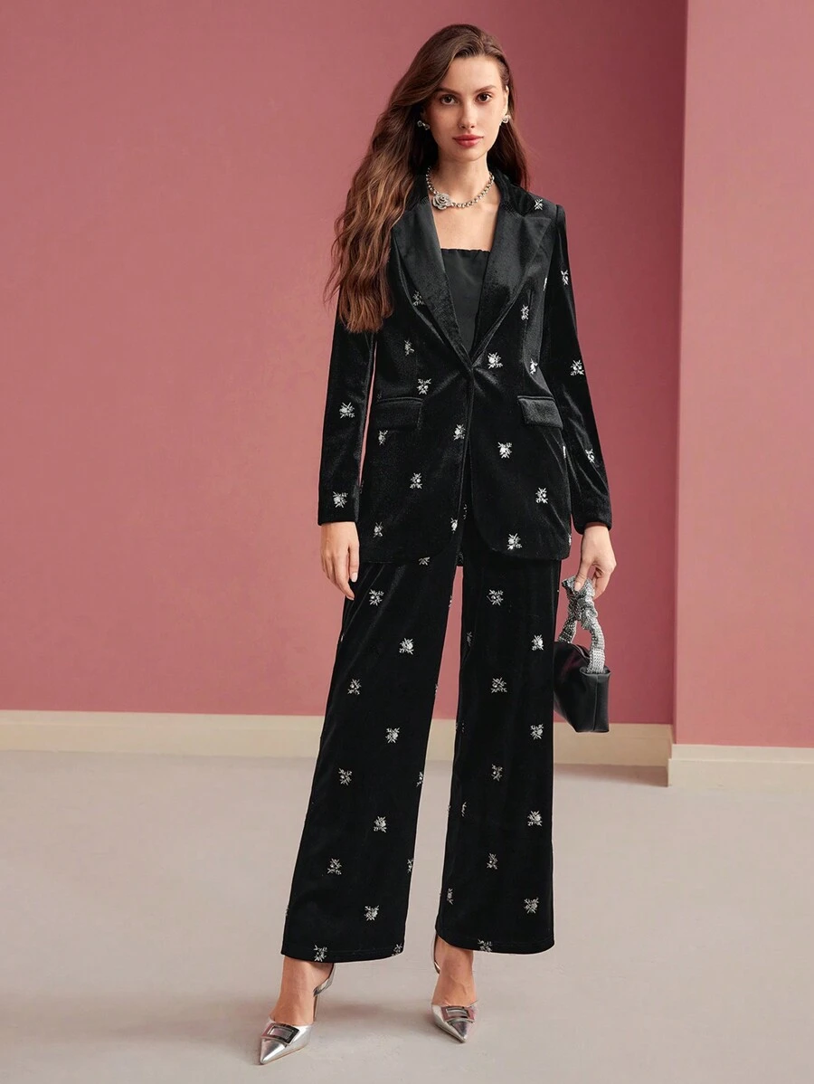 MOTF PREMIUM 天鹅绒单纽扣结构西装外套