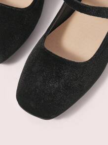 CUCCOO DOLLMOD Women's Red Square Toe Plaid Mary Jane Flat Shoes, Campus & Cute Low Heel Style New Year Holiday Valentines - Black - View 7