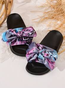 女孩舒适时尚休闲轻便透气可爱家居拖鞋，夏季/秋季 - 灰色 - 查看 2