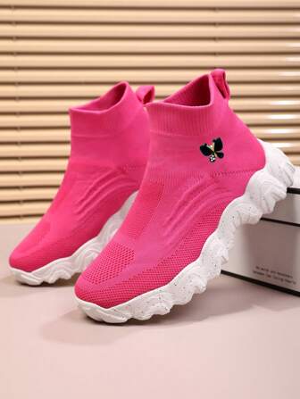 Comfortable Breathable Walking Shoes For Teens, Casual Fashion Thick-Sole Sneakers