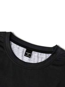 Manfinity Homme Men's Contrast Stripe Long Sleeve T-Shirt & Pants Set - Black - View 8