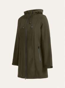 In My Nature Women's Casual Zip-Up Drawstring Hoodie Thermal Lined Waterproof Outdoor Hooded Jacket - Army Green - View 6