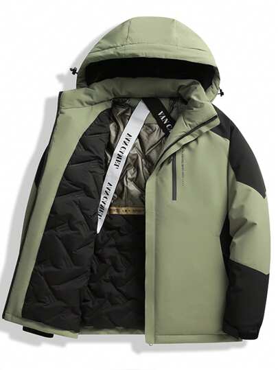 Manfinity Sport Corelite Sudadera con capucha casual de manga larga con cremallera delantera, unicolor y empalme para hombres