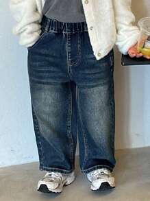 DAZY Young Boys Denim Jeans, Fall Season - Blue - View 3
