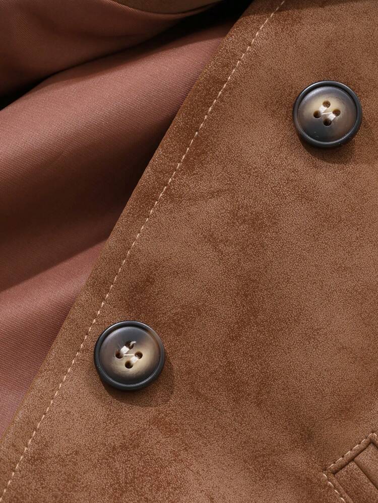 Textured PU Vest-Style Women Regular Jacket Leather Jacket Women Coats