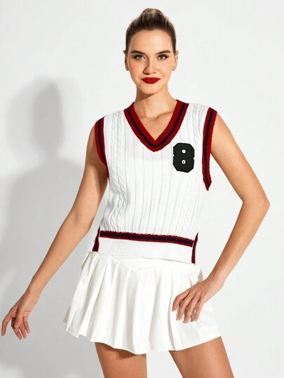 Cheerettes 女士针织吊带背心，简约时尚休闲日常校园装