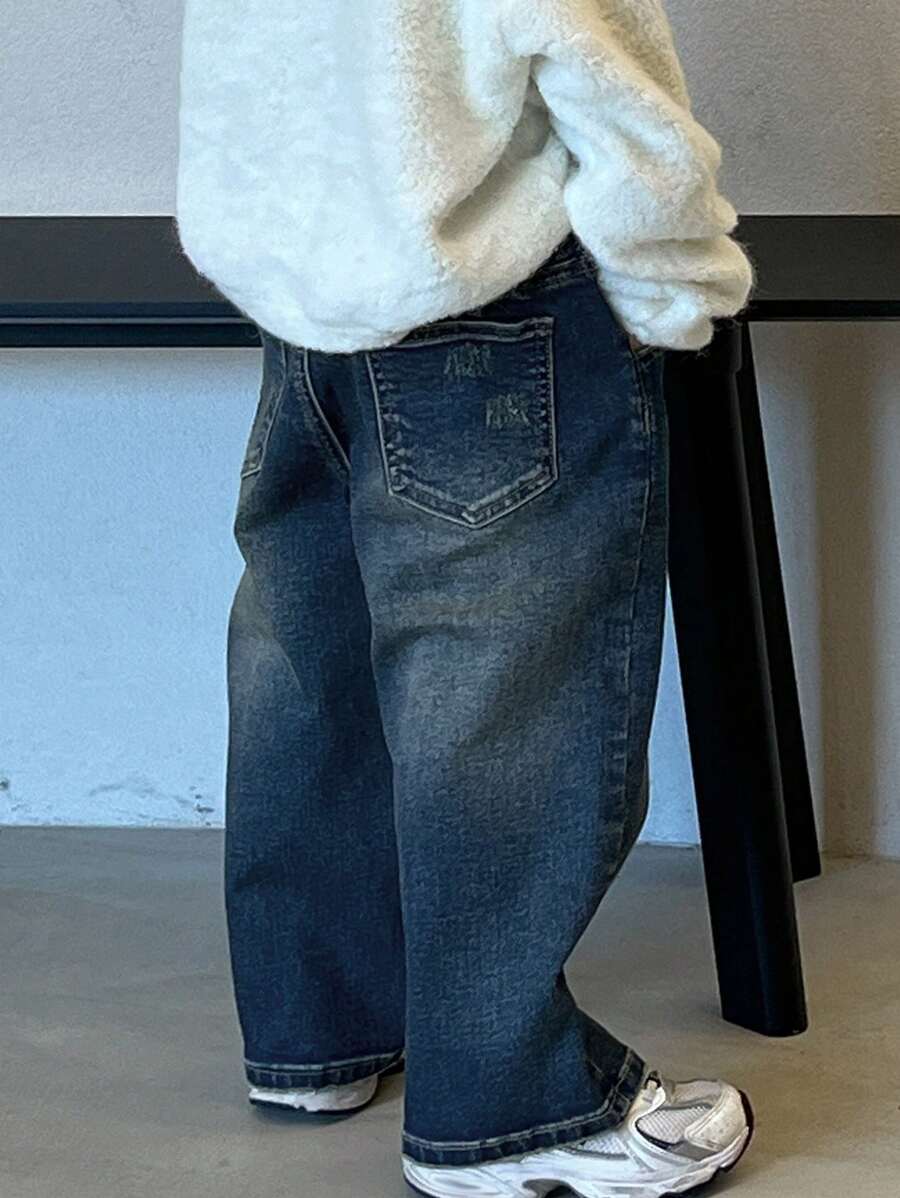 DAZY Young Boys Denim Jeans, Fall Season - Blue - View 1