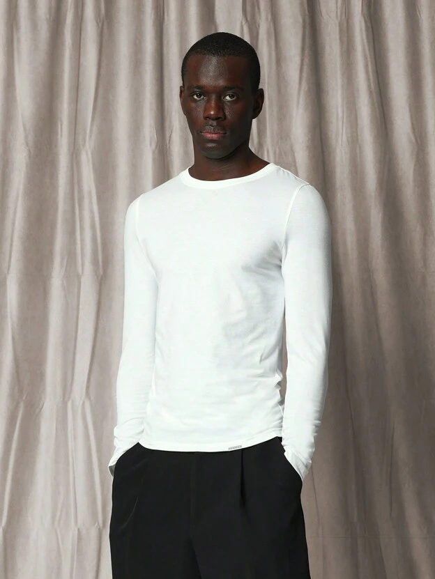 Muscle Fit Long Sleeve Jersey T Shirt