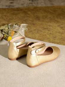 Simple Style Girls Flat Casual Shoes For Autumn/Winter - Gold - View 2