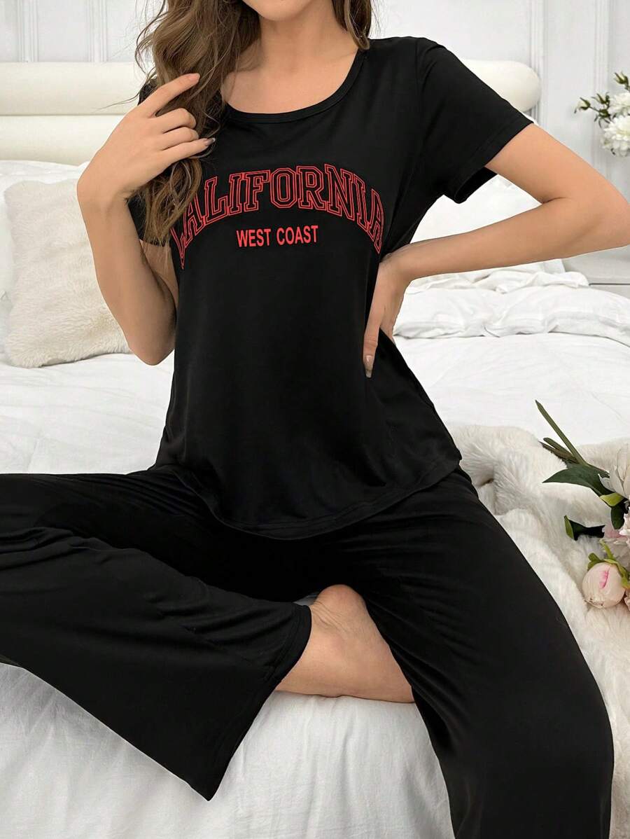 CoupledUp Woman's 140g Milk Silk Digital Print Pajama Set