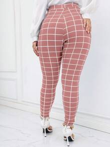 Celure Talla grande Pantalones ajustados con estampado de cuadros