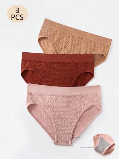 3 Pairs Seamless Teenage Girls All Season Comfortable Underwear