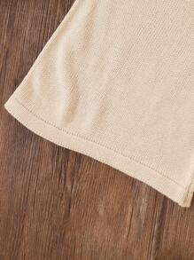 Tween Girls 2 Pieces Knit Sweater Set, Fashionable Leopard Pattern Cardigan With Long Pants, Versatile For Various Occasions Like Home Gatherings, Outings, School, Etc. - Apricot - View 4