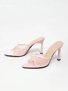 CUCCOO CHICEST 全新时尚百搭水晶蝴蝶结细高跟凉鞋春季鞋春假复活节舞会高跟鞋