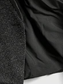 ROMWE J-Fashion Chaqueta tipo blazer casual y sencilla con botones delanteros y manga larga para mujer - Negro - Ver 6