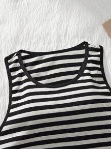 1 件青少年女孩休闲简约条纹内衣套装 - 彩色 - 查看 3