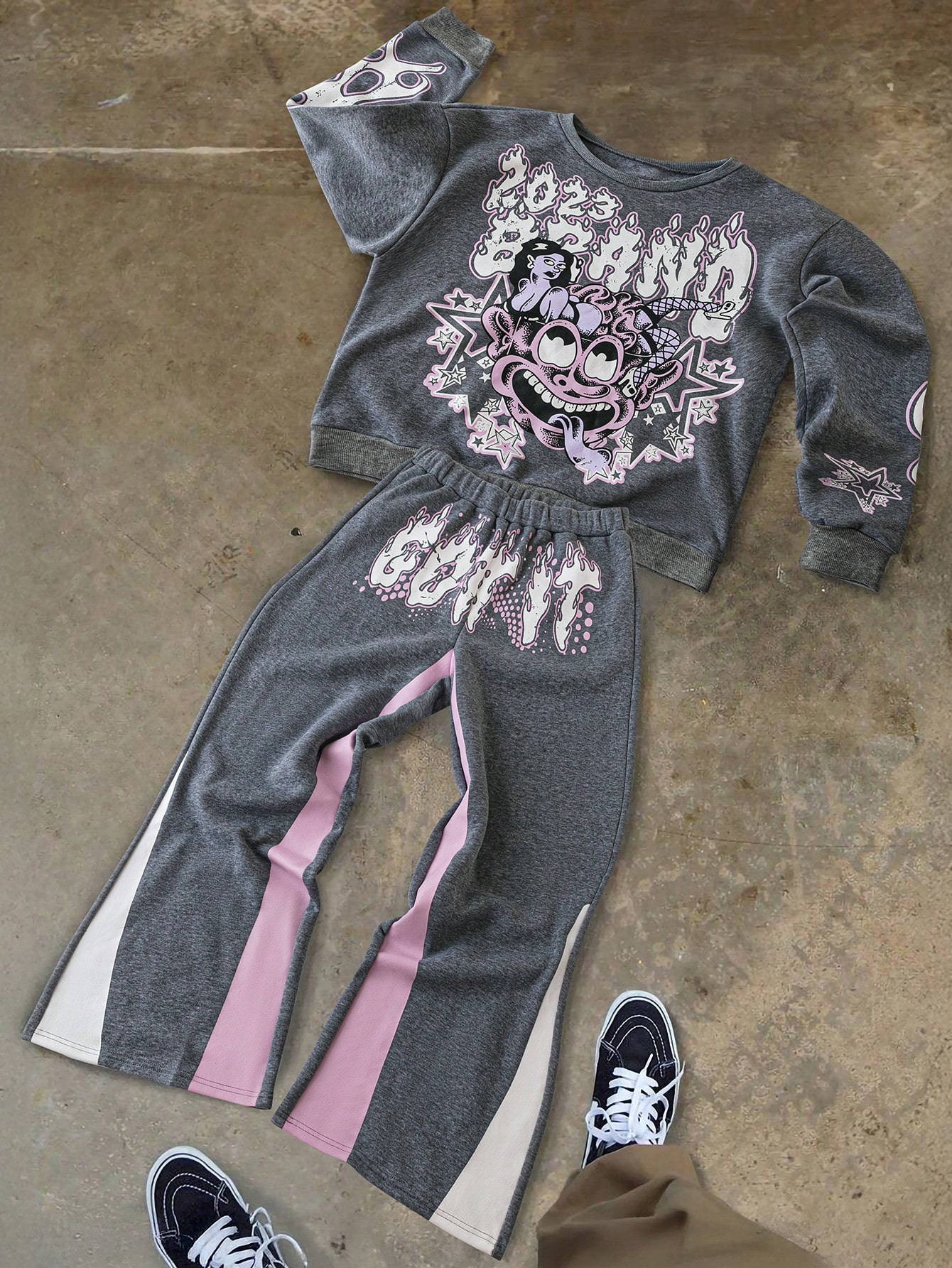 Manfinity Dauomo Men 2pcs Hoodie Sweatsuit, Hooded Sweatshirt & Pants, Casual Everyday Wear